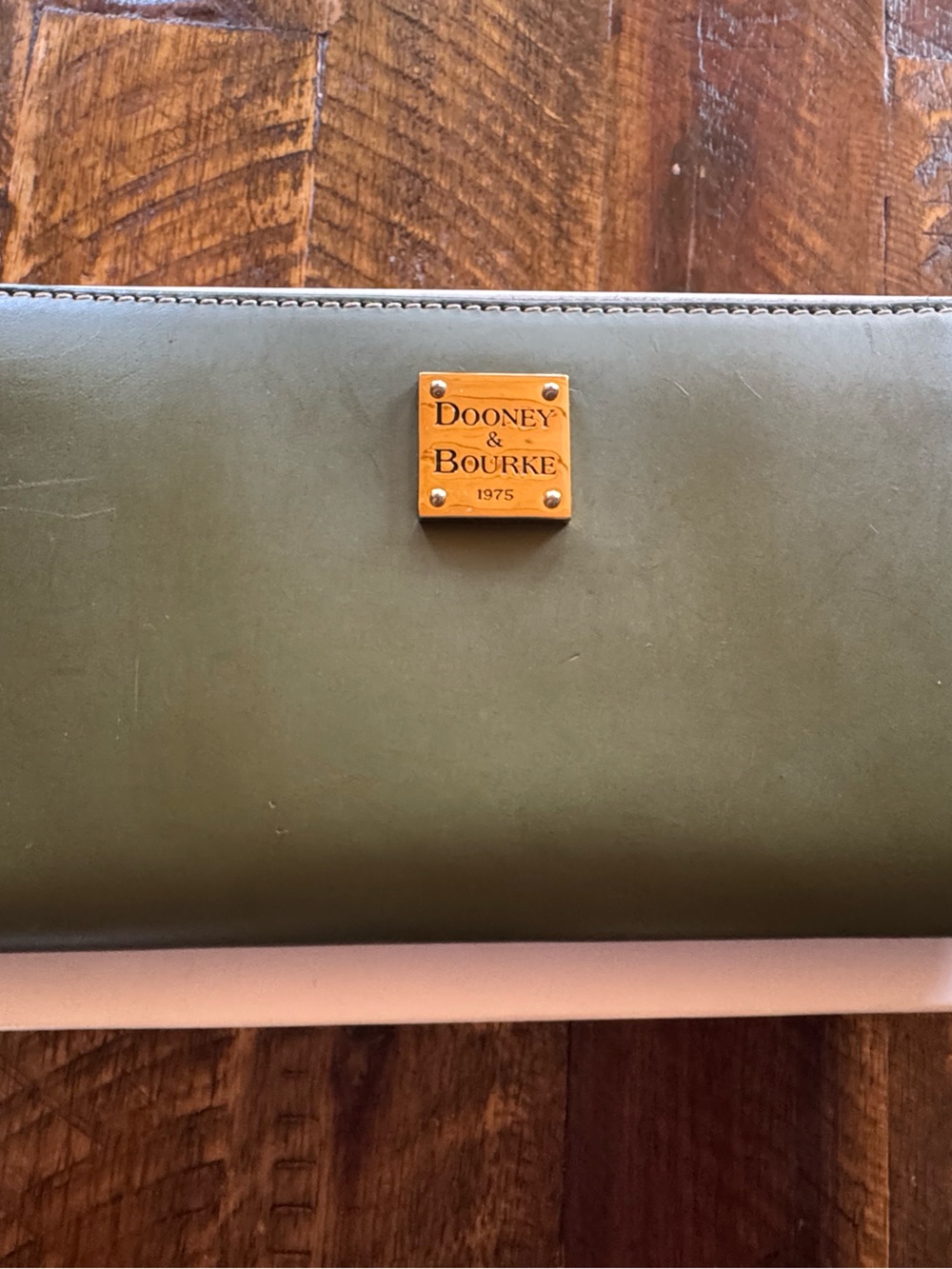 Dooney & Bourke Olive Green Leather Zip Wristlet